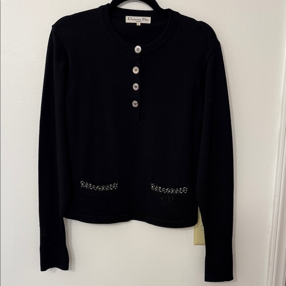 Dior Black Button-Up Sweater - Picture 1 of 4